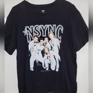 Y2K NSYNC Logo XL Black Graphic T-Shirt Pop